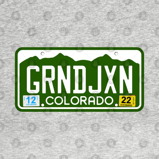 Colorado License Plate Tee - Grand Junction, Colorado by South-O-Matic